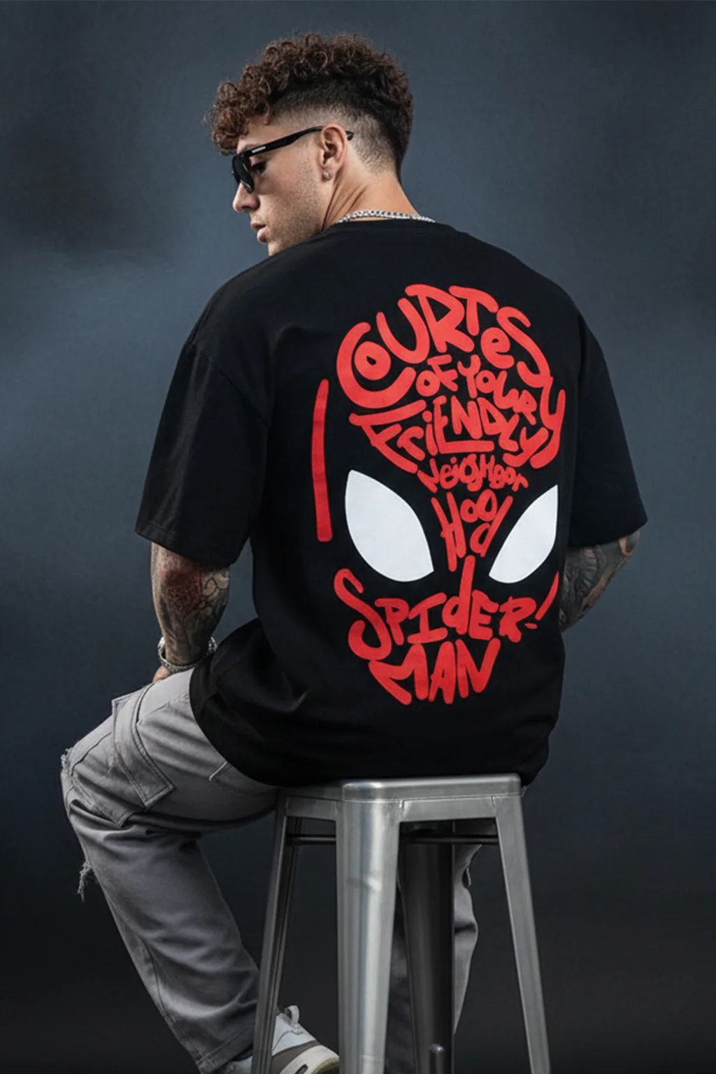 Urban Flame Oversized T-Shirt — Black