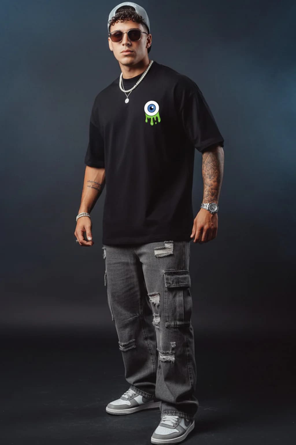 Street Skull Oversized T-Shirt — White